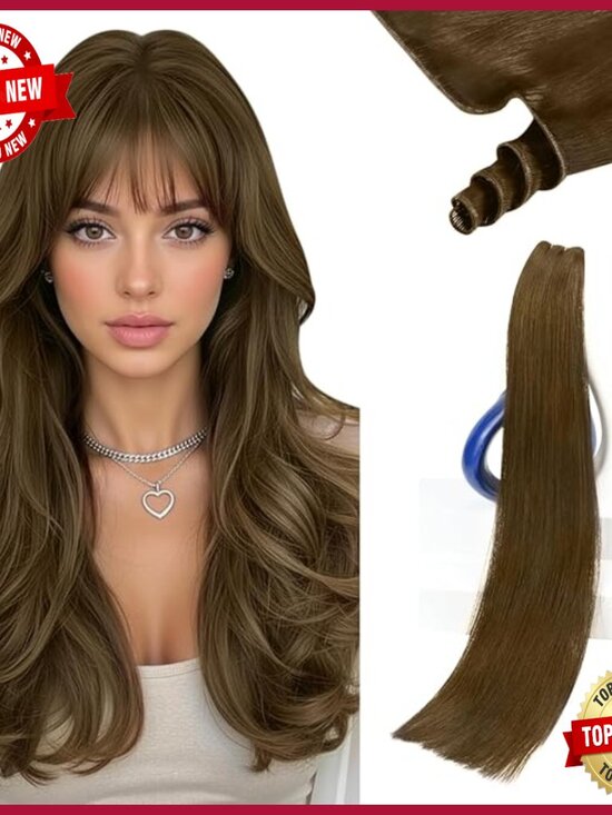 16 Inch Human Hair Extensions, Remy Weft, Sew-In, 50g, Natural Look main image 6